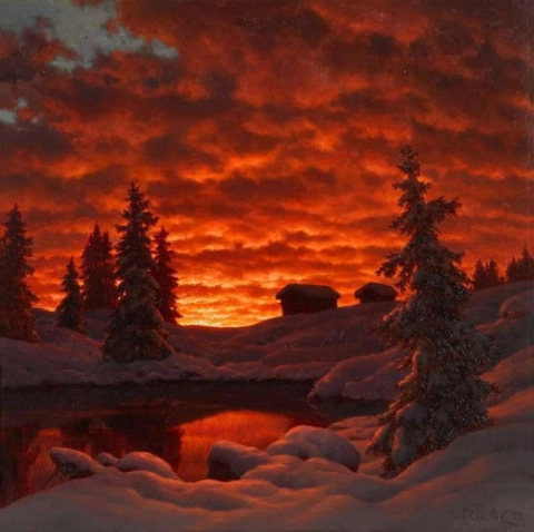 雪の夕日 1923