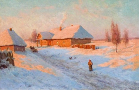 1910 年の冬の村