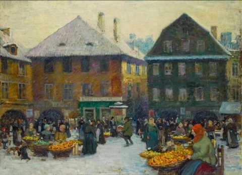 Marknadsplats i Prag ca 1912