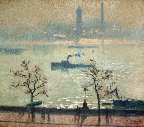 Blick auf die Themse vom Ufer aus 1919