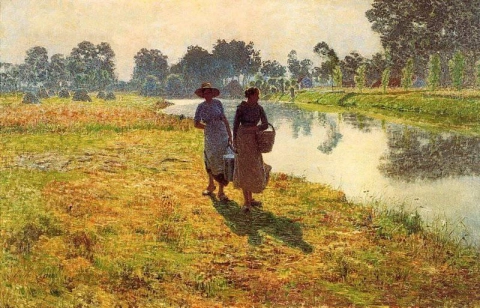 Giovani contadine accanto al Lys 1887