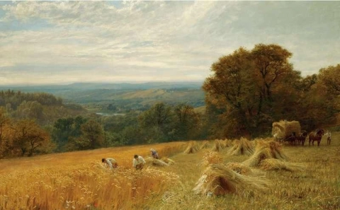 Campo de maíz en Abingdon Berks 1874
