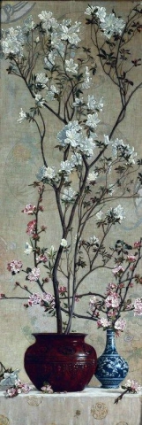 Azaleas y flores de manzano 1879