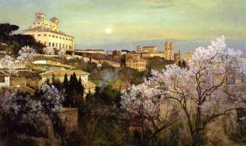 Il Pincio con vistas a Villa Medici 1888