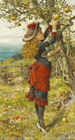 Omenoiden poiminta 1880