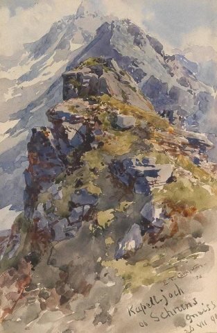 Montaña Kapelljoch encima de Schruns en el Montafon