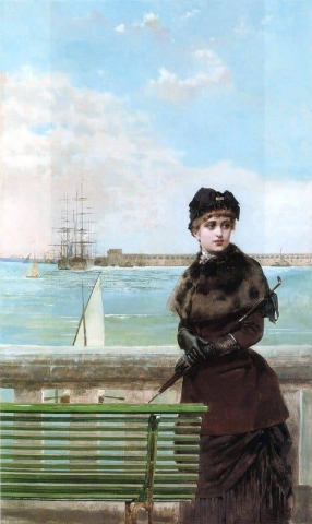 An Elegant Woman At St. Malo 1883