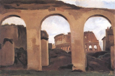 Das Kolosseum durch die Konstantinbasilika gesehen