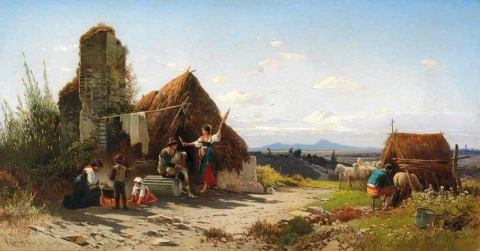 Una scena di vita quotidiana nella campagna romana