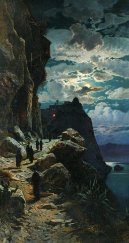 Nattlig bestigning på berget Athos 1905