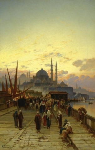 Галатский мост в Константинополе до 1900 года.
