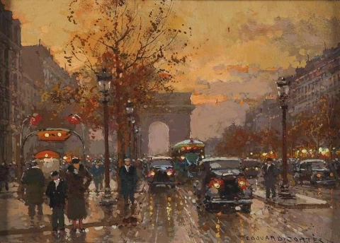 The Arc De Triomphe and the Champs Elysees 1937