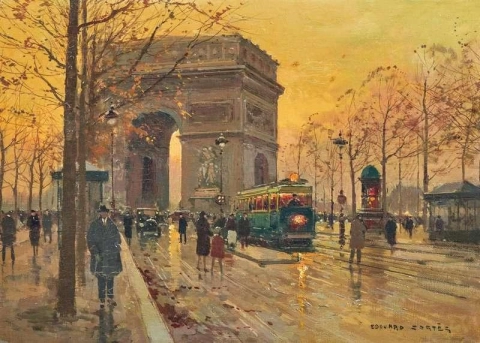 Париж Триумфальная арка на площади Этуаль