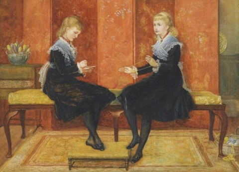 Violet ja Lily Edmund Routledgen tyttäret noin 1870-luvulta