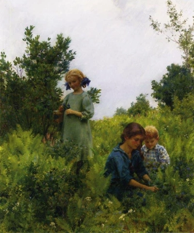 Blueberries And Ferns 1911