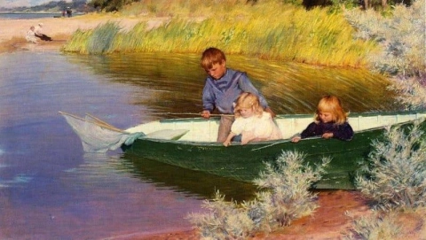 Дети на рыбалке 1897