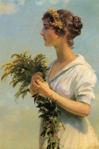 Jente med gullris 1915