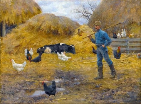 На скотном дворе 1891