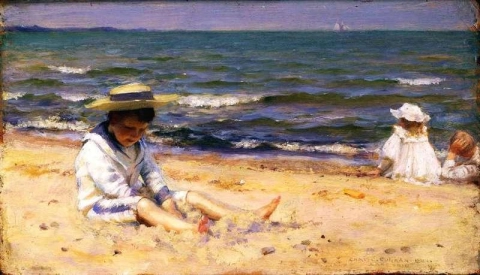 Op het strand Lake Erie 1894