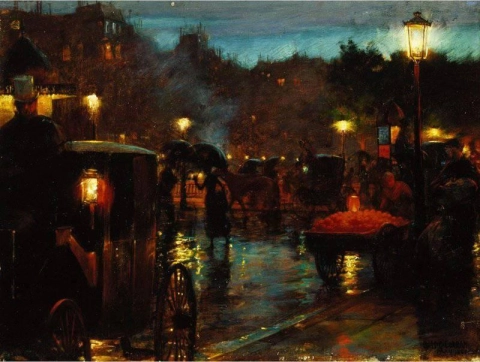 Париж ночью 1889