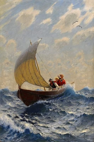 Paar in einem Ruderboot