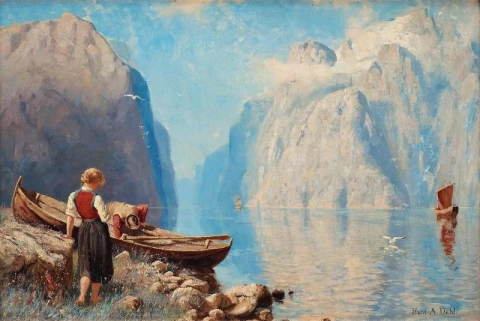 Scena da un fiordo norvegese