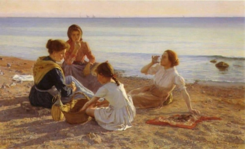 En la playa 1904