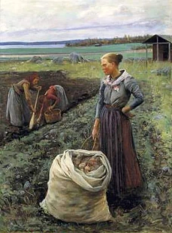 I raccoglitori di patate del paesaggio - Giù sull'erba