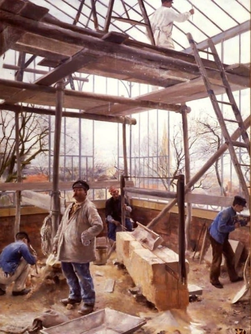 Het bouwen van een kas 1890