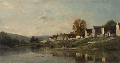 The Washers Along the Bank of the Seine Bonnieres 1860