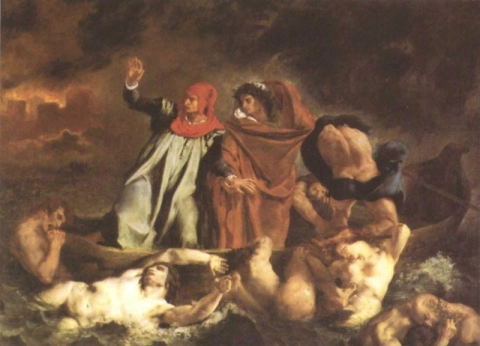 Delacroix Eugene A casca de Dante Dante e Virgílio no inferno