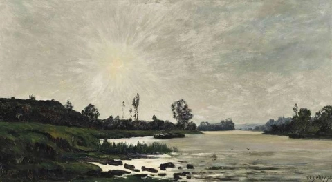 At Sunlit River 1874