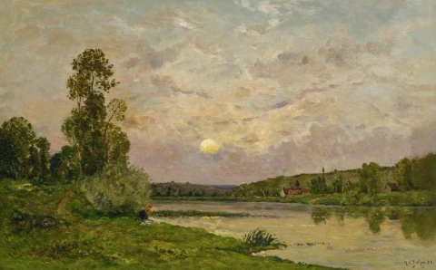 Прачка на берегу реки 1896