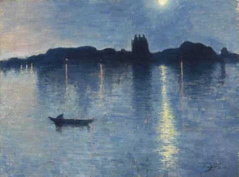 Il lago illuminato dalla luna 1888