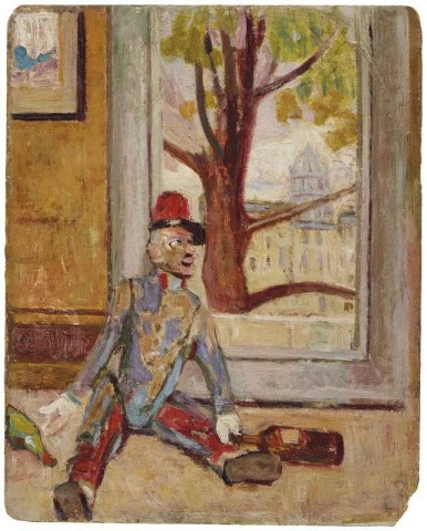 Lelu ikkunan edessä 1906