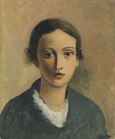 Portret van Genevieve nichtje door de kunstenaar ca. 1936