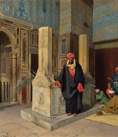 Orando en la Mezquita Azul El Cairo 1898