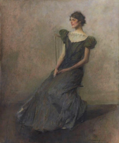 Signora in verde e grigio 1911