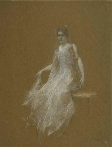 白い服を着た女性 1895 年頃