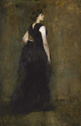 Kvinne i svart. Portrett av Maria Oakey Dewing 1887