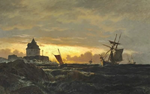 At The Entrance To Christians. Stormy Evening 1873-74
