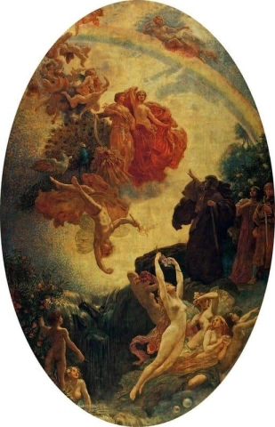 님프와 신들을 소환하는 프로스페로, 1902년경