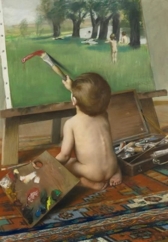 トリックをする若い芸術家 1887