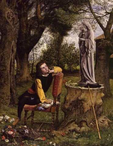 Titian förbereder sig för att göra sin första uppsats i färgläggning 1856-57