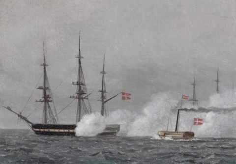 1. Mai 1832. Prinz Frederik geht an Bord der Fregatte Havfruen, um eine Segelreise zu unternehmen. Studie