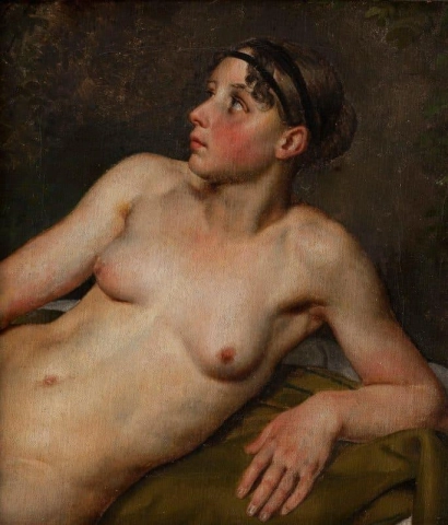 Liggende naken kvinne