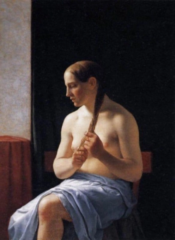 앉아있는 누드 모델 1839