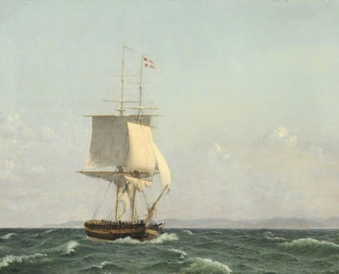 Het Brig M En A-trainingsschip voor marinecadetten 1823