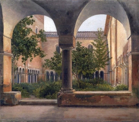 ローマのサン・ロレンツォ・フオーリ・レ・ムーラの回廊 1814-16