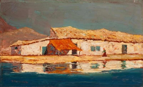 Vecchia casa di pescatori vicino all'acqua Martigues 1912
